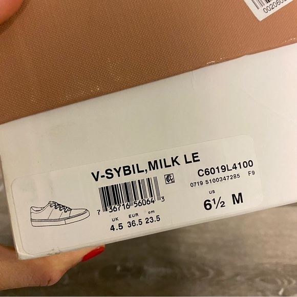 Via Spiga | Sybil Leather Cap Toe Sneakers Size 6.5 NEW Milk - Picture 9 of 11